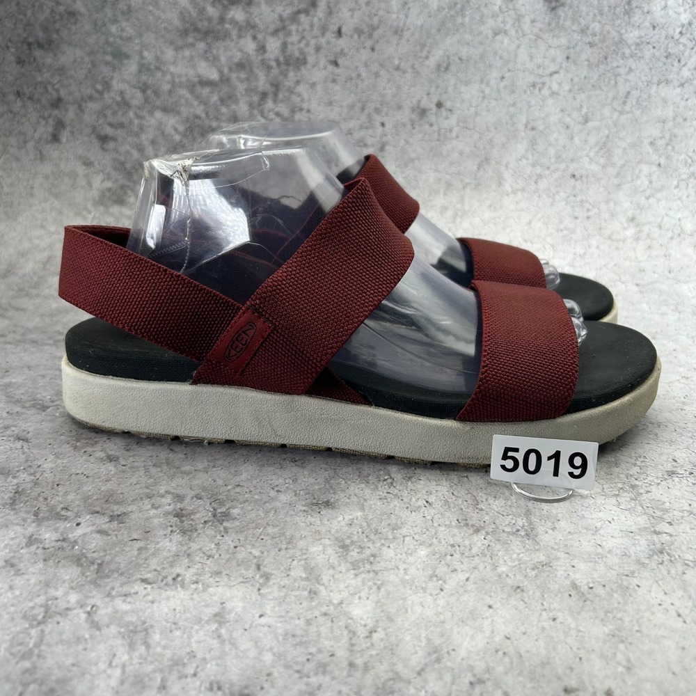 KEEN Elle Backstrap Sandals Womens 11 Garnet Red Elastic Straps Platform 1022622